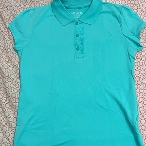 Place Women's Aqua Button Down Shirt